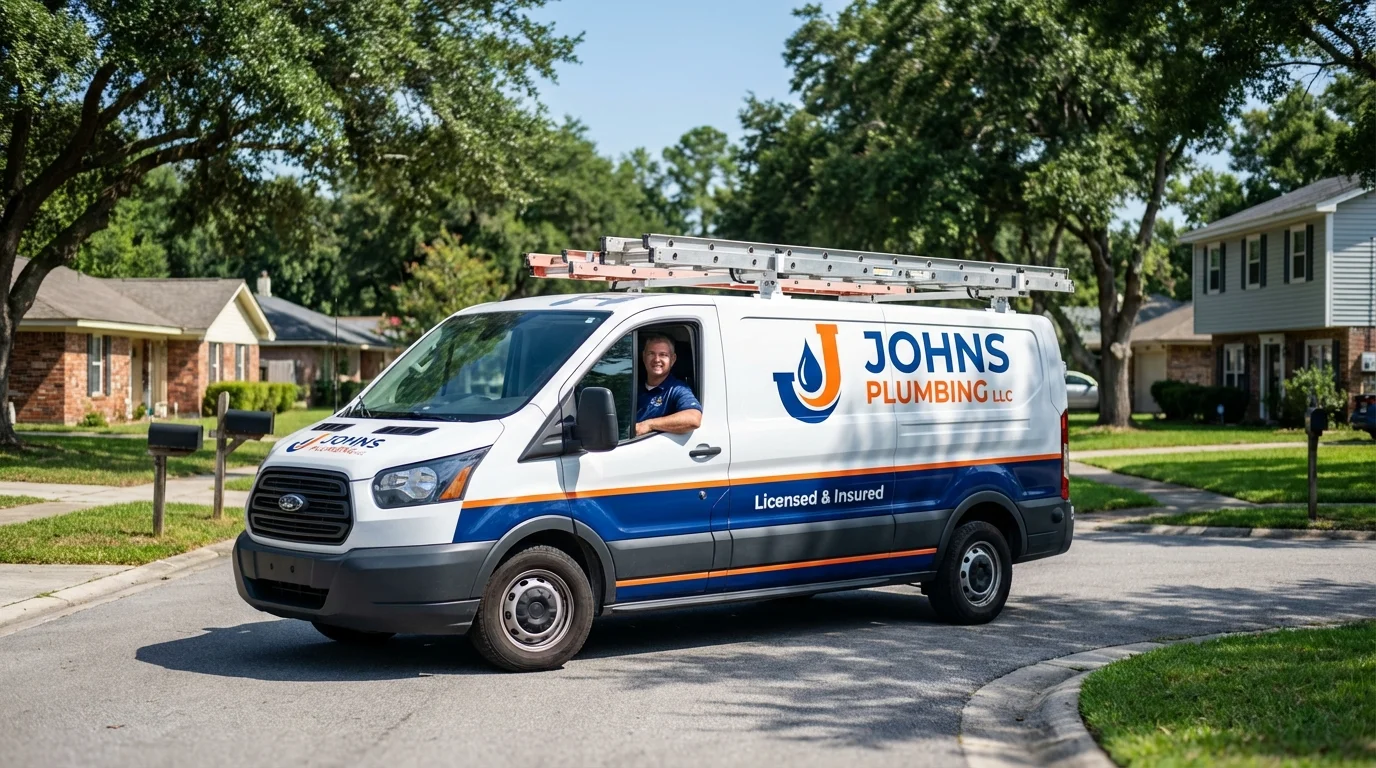 Johns Plumbing LLC service van in Rockville, IN